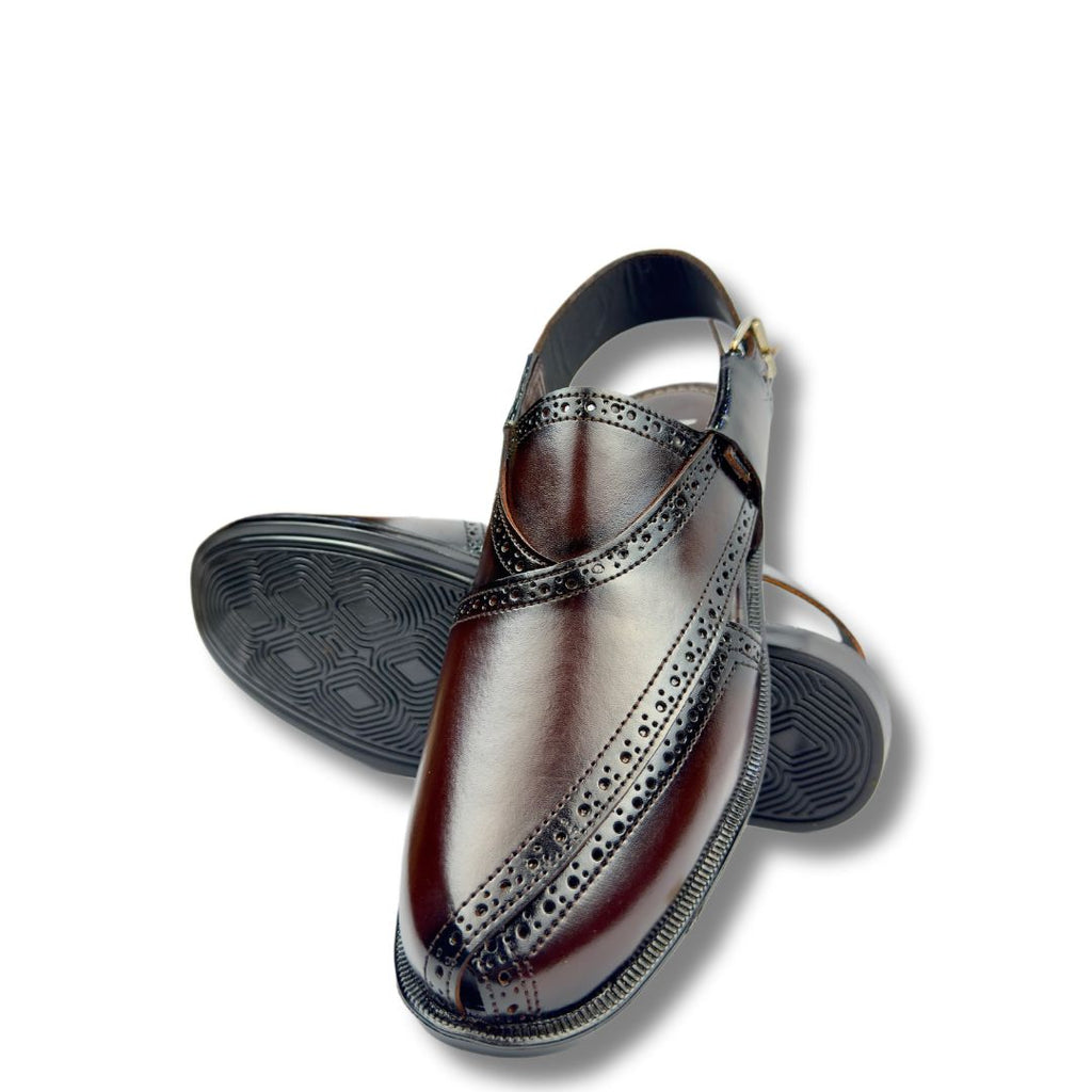 Handmade Chocolate Brown Leather Pehsawari Sandal : Comfortable Men's Footwear