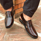 Handmade Chocolate Brown Leather Pehsawari Sandal : Comfortable Men's Footwear