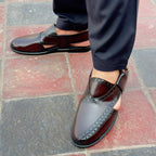 Handmade Chocolate Brown Leather Pehsawari Sandal : Comfortable Men's Footwear