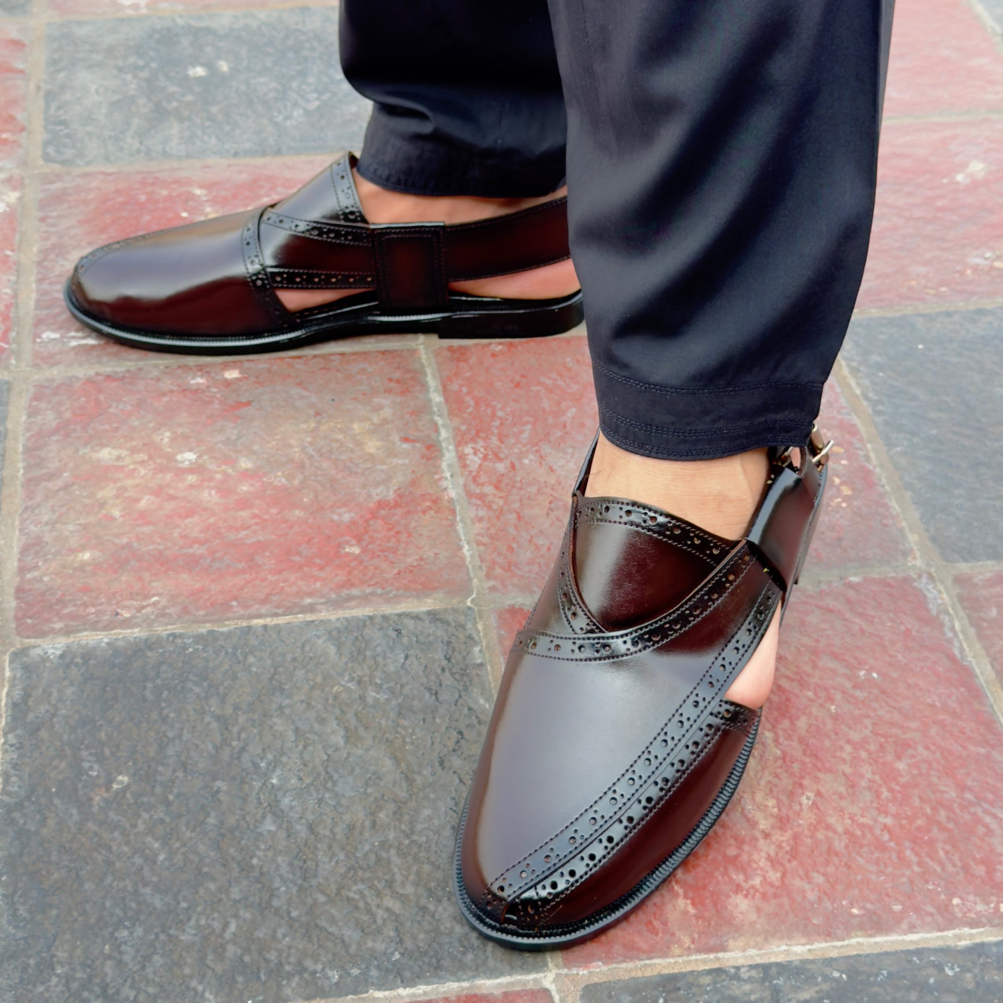 Handmade Chocolate Brown Leather Pehsawari Sandal : Comfortable Men's Footwear